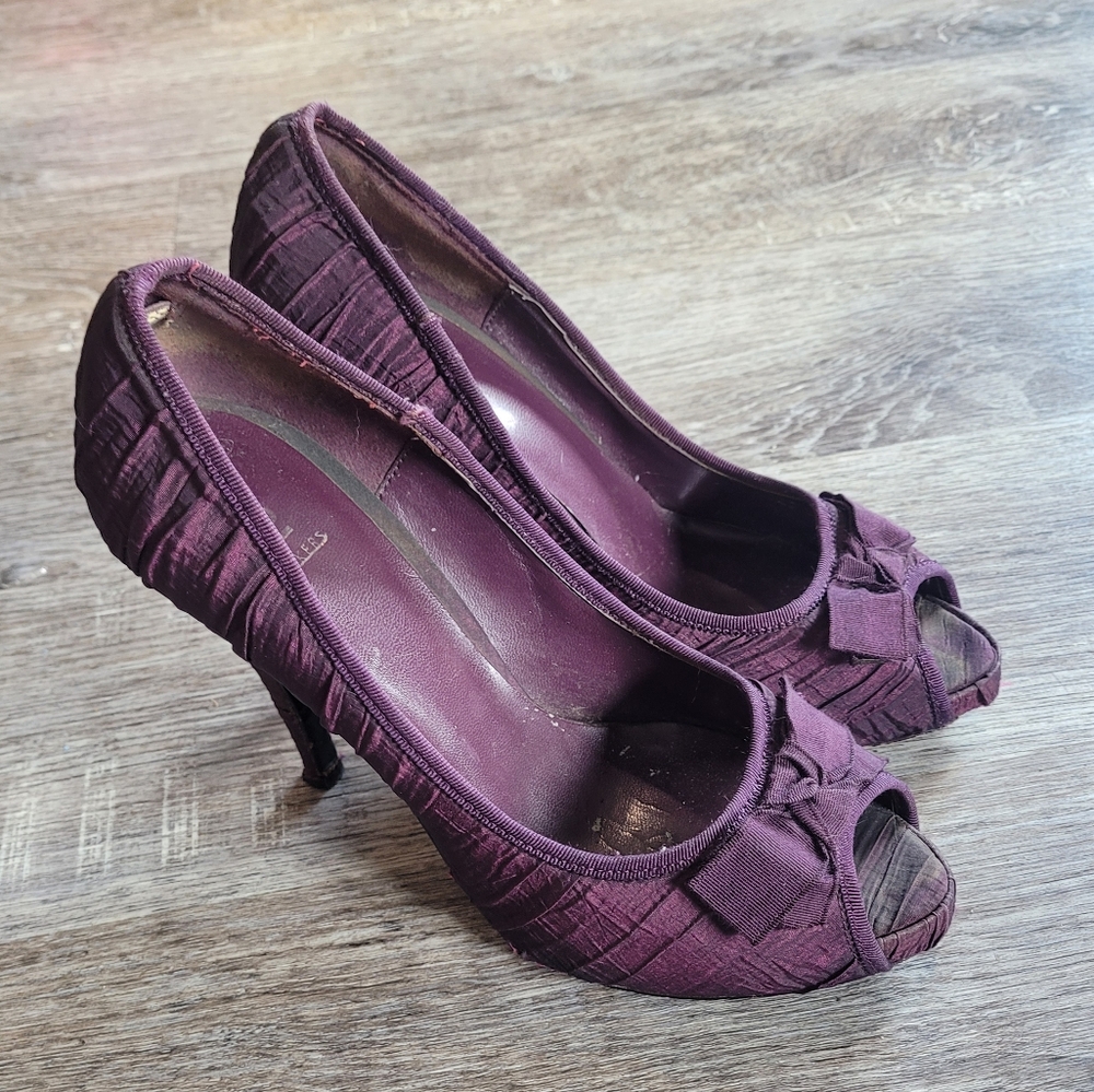 Bakers | Plum Purple Peep Toe Stilletos | Size 7